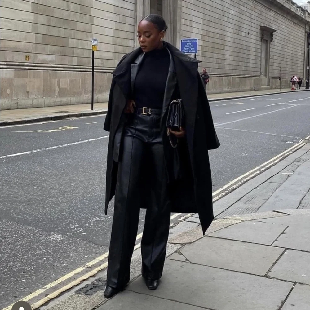 Because of Alice. Black Leather Jacket and Pants Set - Picture 2 of 9